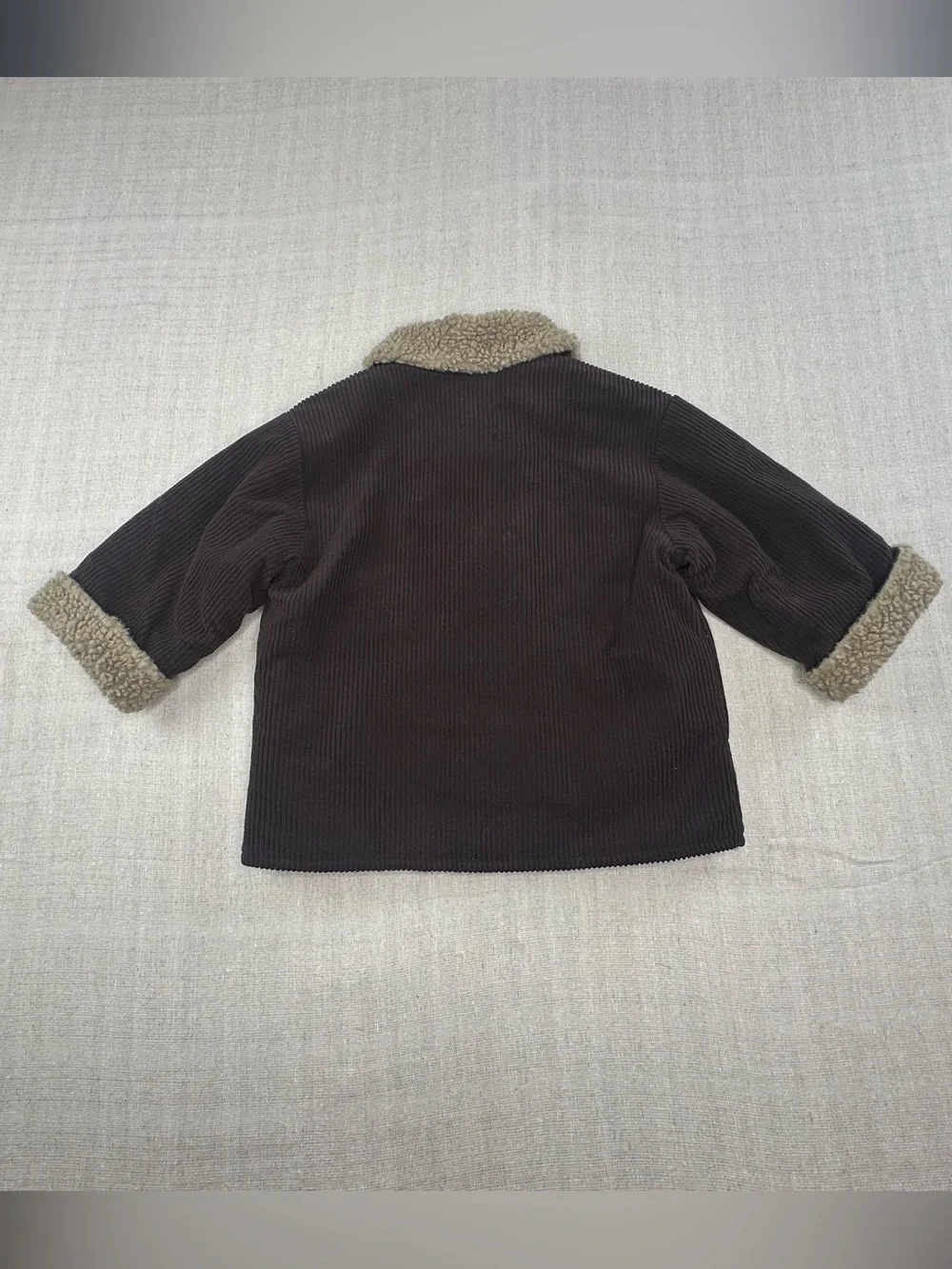 Corky & Company Vintage Kids Brown Corduroy Sherpa Lined Toggle Coat Jacket 4-5T